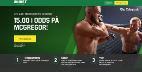 Unibet boostade odds Mcgregor - Cerrone